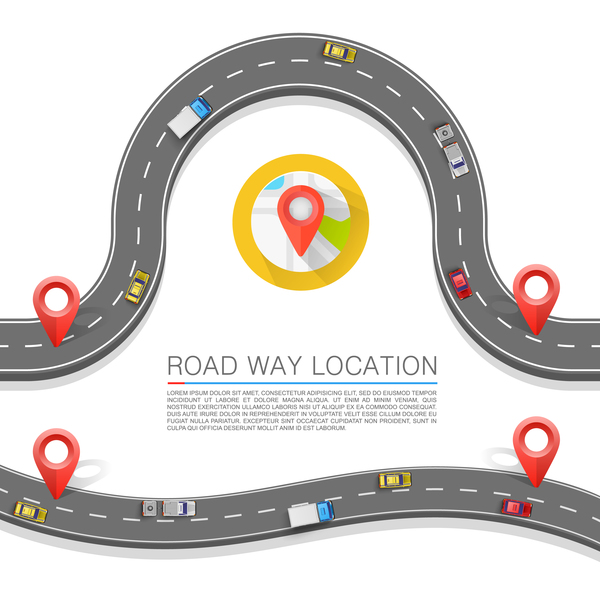 Road way location coordinate infographic vector 11  