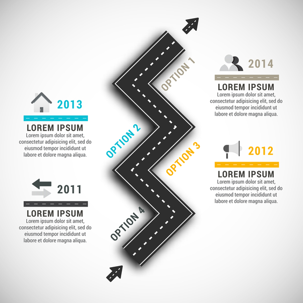 Straße mit infographic Schablonenvektor des Verkehrs  