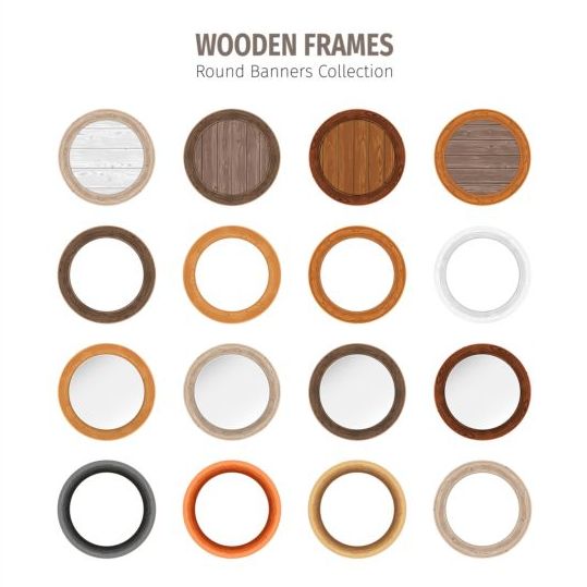 Ronde houten frames vector  