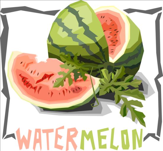 Einfacher Wassermelonendesign Vektor  