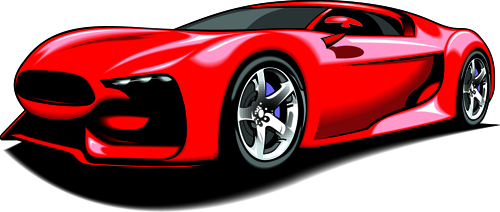 Colored Sport Car elements vector material 03  