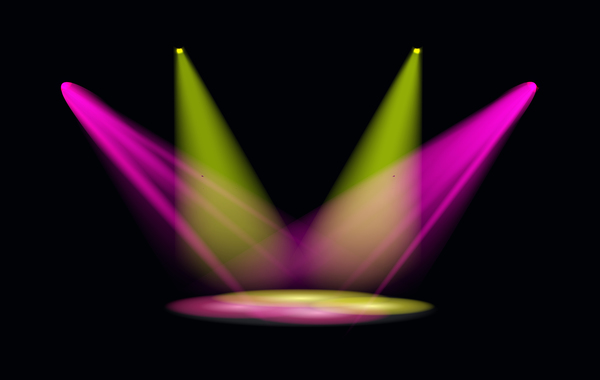 Stage-Licht-Effekt-Scheinwerfer Vektorabbildung 06  