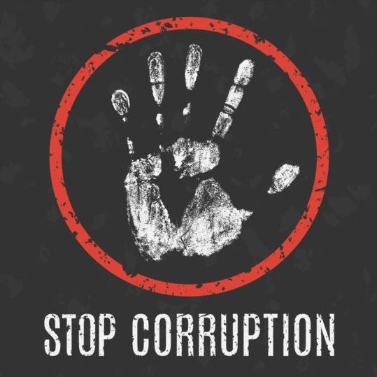 Stop corruption sign vector  