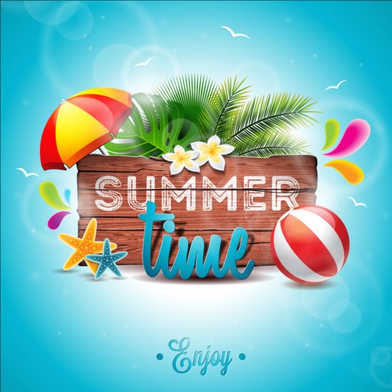 Summer holiday beach travel vectors background 05  