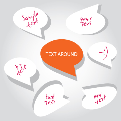 Talking around for you text design elements vector 02  