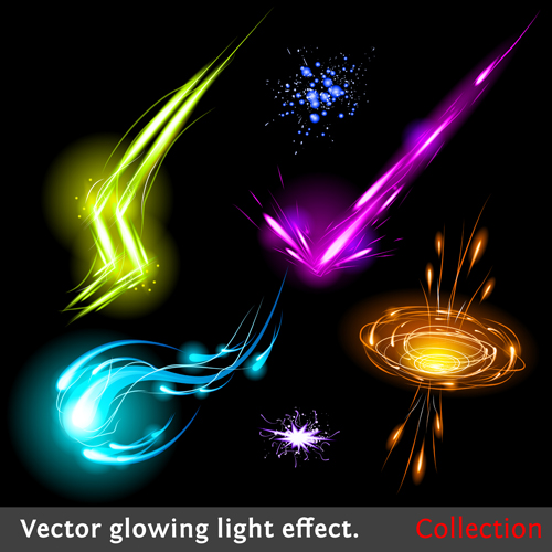 Colored Glowing light Effects vector 05  