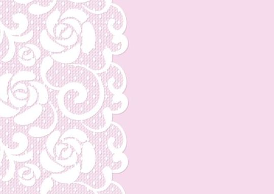 White lace with pink background vector 02  