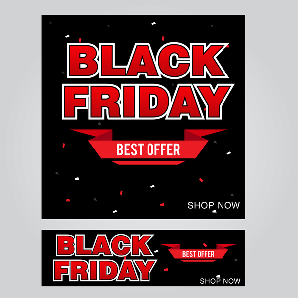 black friday poster with banner template vector material 06  