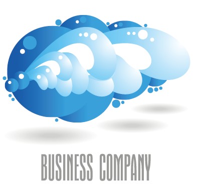 Creative blue style business logos vector set 04  