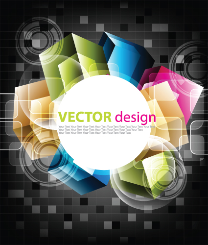 Color graphics with dark background vector 02  