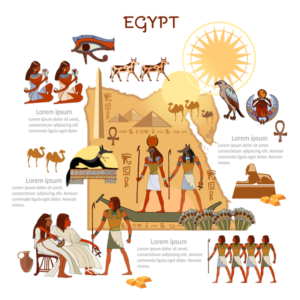 egypte voyage avec le vecteur de conception de la culture  