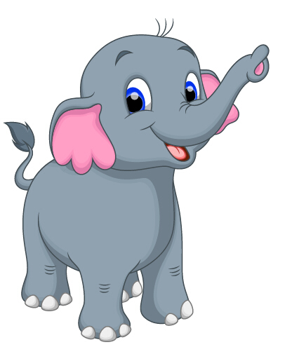 lovely cartoon elephant vector material 12  