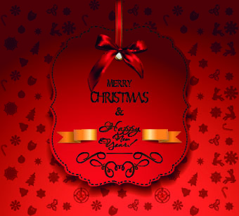 Shiny 2014 Christmas red background vector 04  