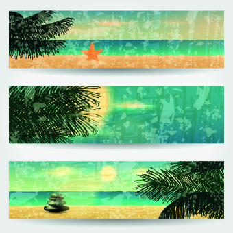 Summer Banners design vector 03  