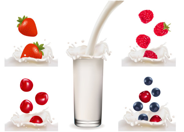 free Fruit Milk vector 03  