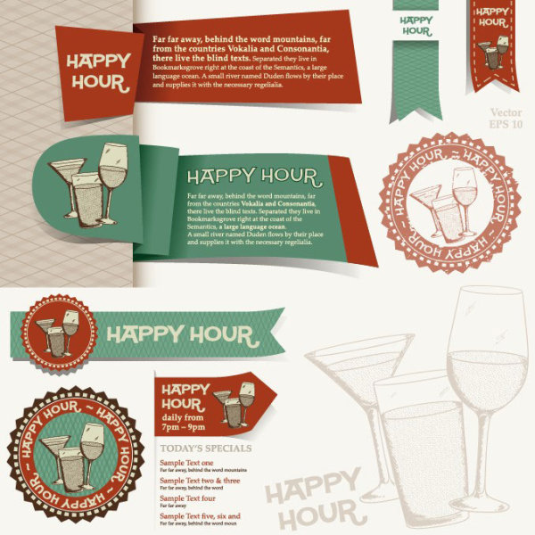 Menu restaurant corporate identity and labels vector 05  