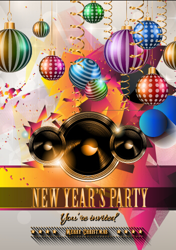 2015 new year party flyer and cover vector 01  