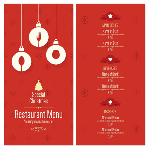 2016 Christmas restaurant menu vector material 01  