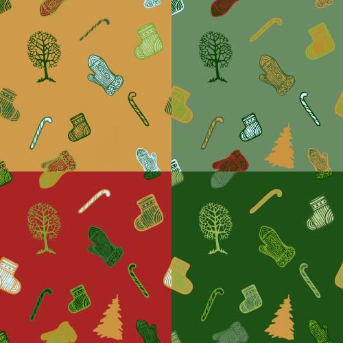 2016 christmas ornaments seamless pattern vector 01  
