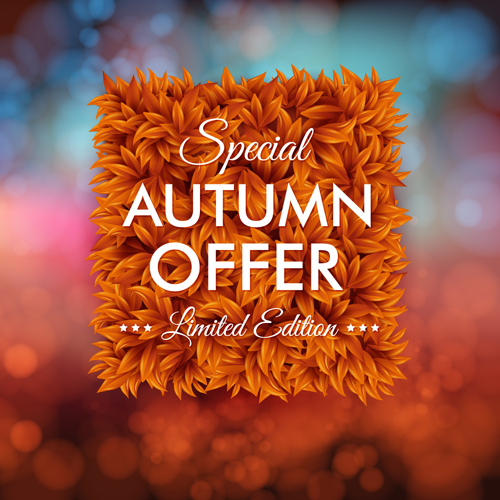 Autumn offer vector background graphics 01  