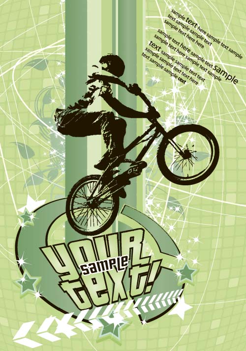 Bicycle BMX background vector design 04  