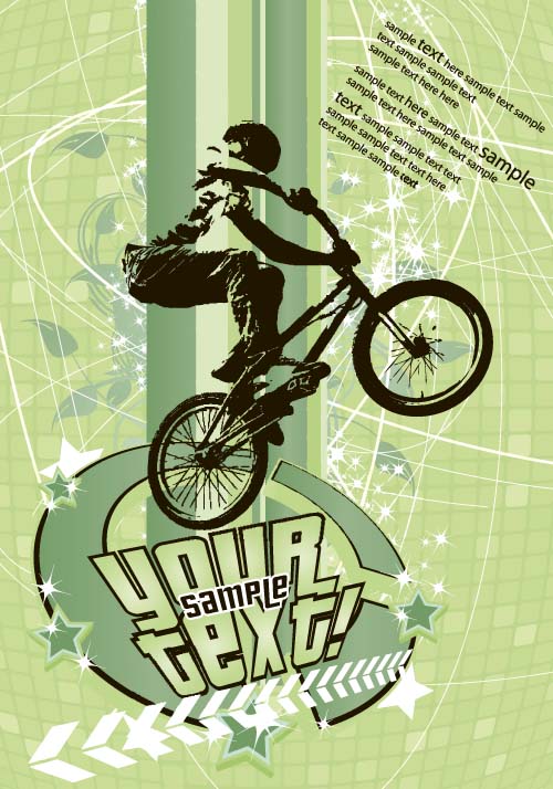 Conception de vélos BMX background vector 04  