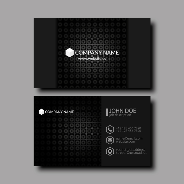 Black business card template creative vector 02  