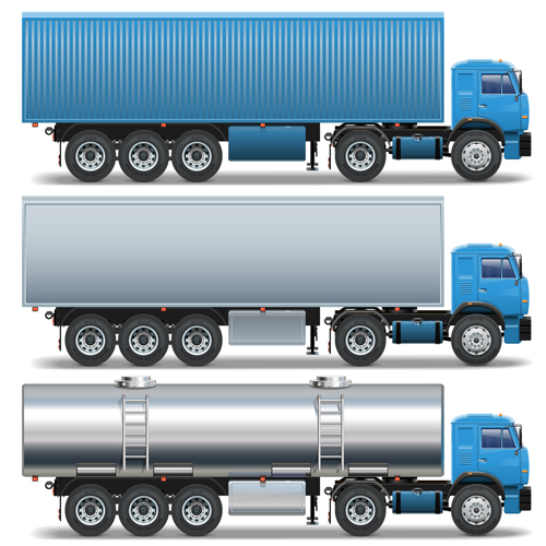 Blue big truck vector material  