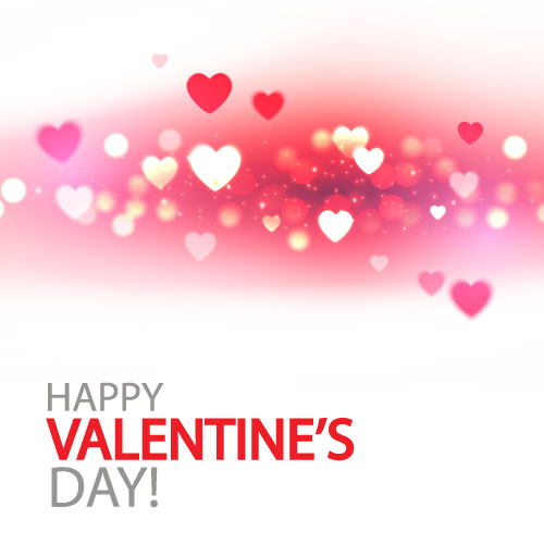 Blurs valentines day background with heart vector  