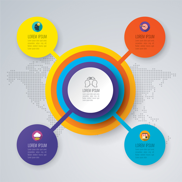 Business infographic with circle vector  