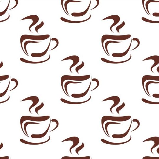 카푸치노 커피 완벽 한 패턴 벡터 자료 04  