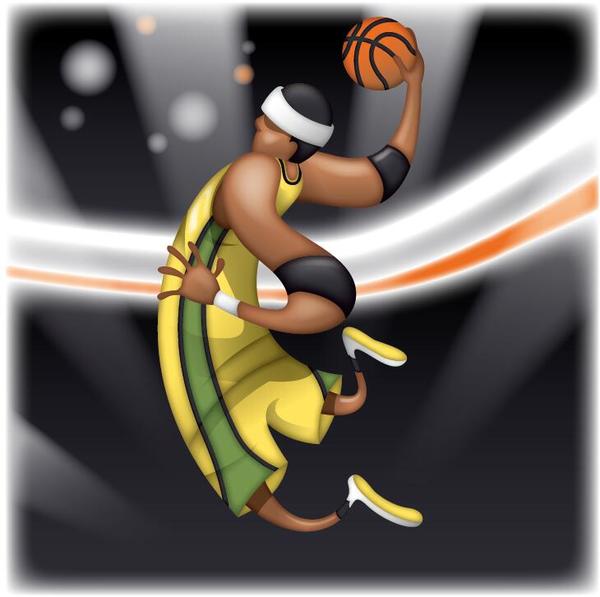 Cartoon Basketball Spieler Vektor  