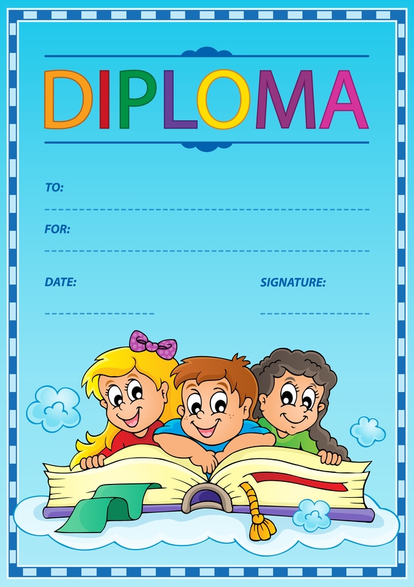 Cartoon styles diploma theme template vectors 05  