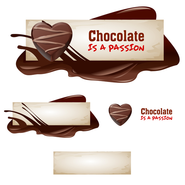 Chocolat des bannières vecteurs rétro 07  