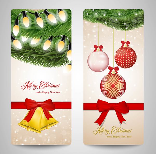 Christmas vertical banner design vectors 01  