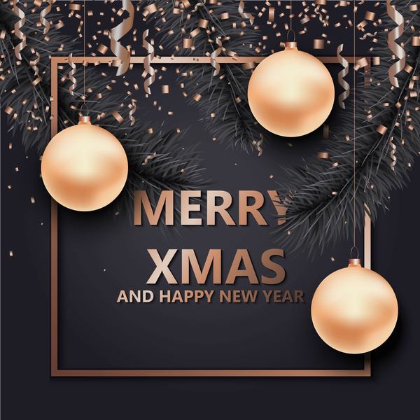 Christmas with 2018 ney year background and baubles vector 06  
