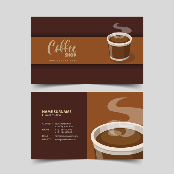Coffee shop business card vector 06  
