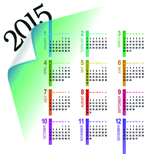 Creative calendar 2015 vector design set 08  