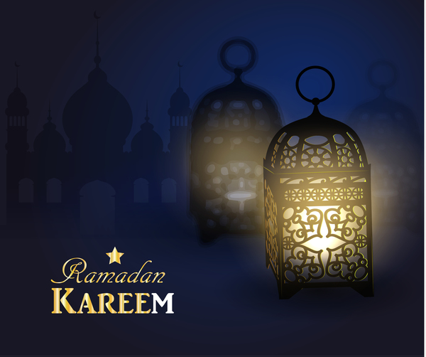 Kreative Ramadan Jareem dunkle Farbe Hintergrund Vektor 05  