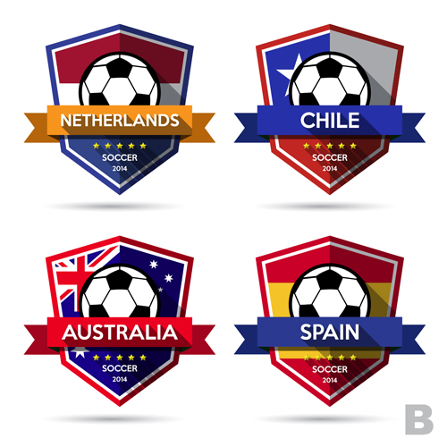 Creative soccer vector labels set 06  