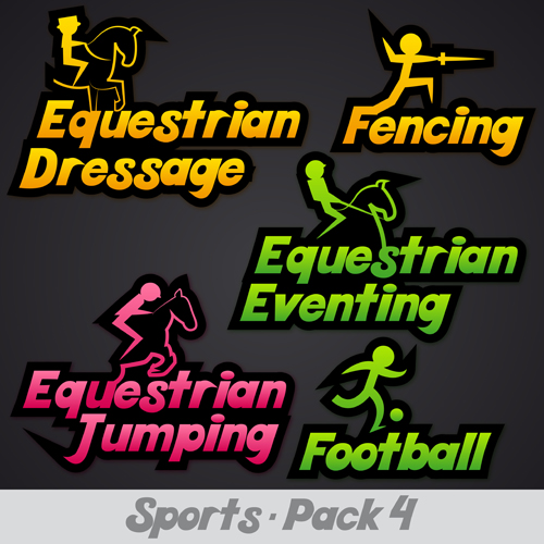 Creative sports logos design 05 vector  