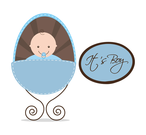 Cute baby card vector design 02  