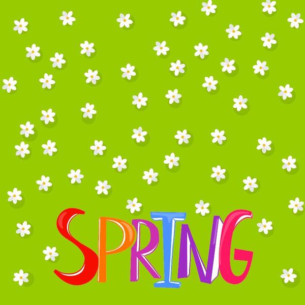 Cute flower with green spring background vector  
