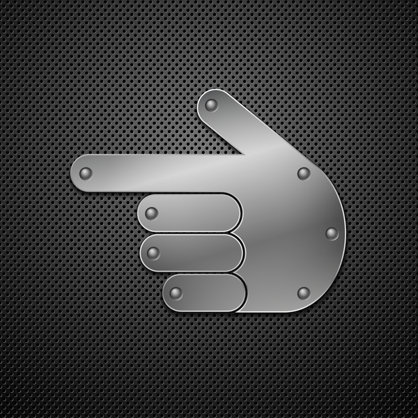 Dark carbon background with gesture metal vector  