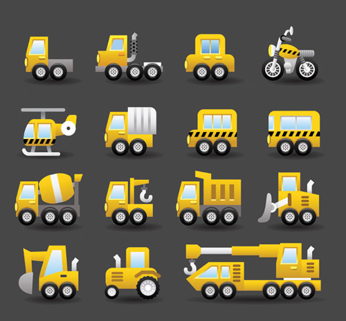 Different transportation Icons vector material 03  