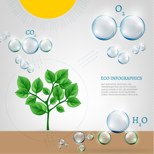 Eco data infographic vector template material 06  