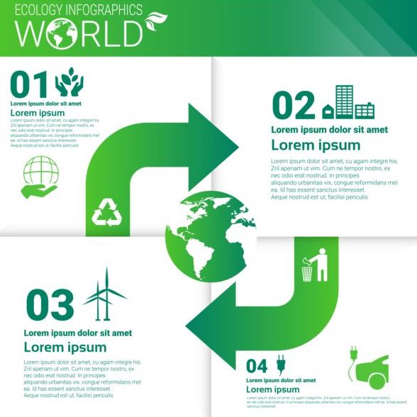 Ecology world infographics design vector 22  