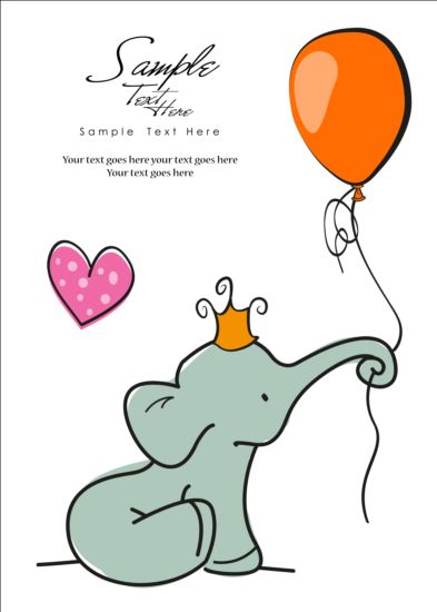 Elepant with balloon vector material  