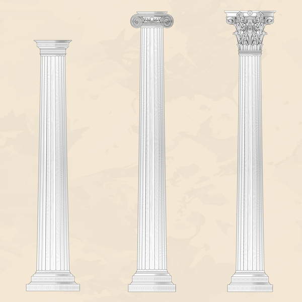 European style architecture columns vector material 03  