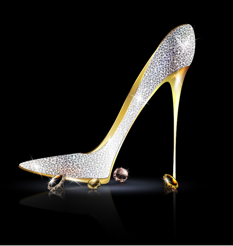 Female shoes with diamond ring vectors 05  